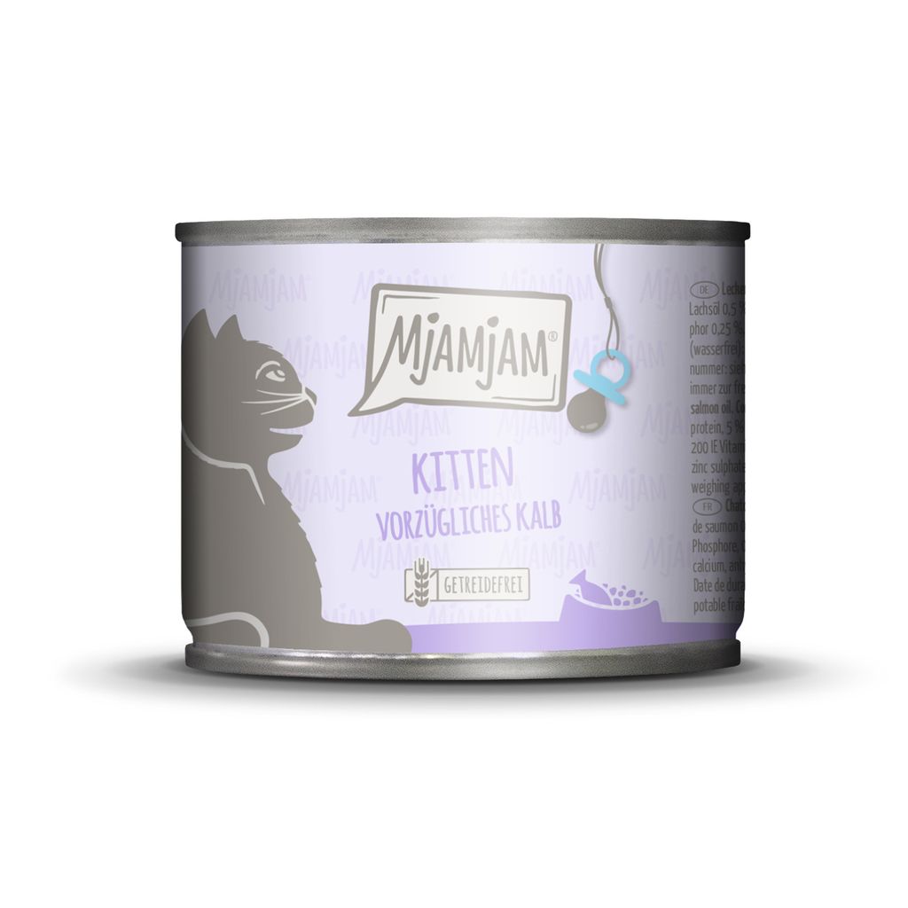 MjAMjAM – Mahlzeit für Kitten Vorzügliches Kalb mit Lachsöl 200 g