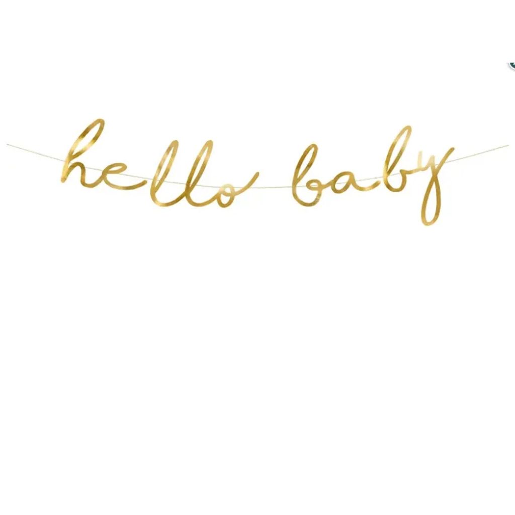 Banner Little star „hello baby“ – zlatý, 18x70 cm Party Obrázok produktu 