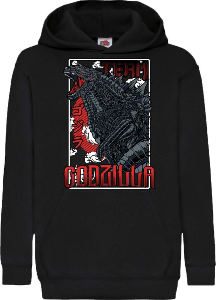Kinder Kapuzenpullover Anime Manga Godzilla 02 Godjira, 9-11 Jahr - 140 / Schwarz