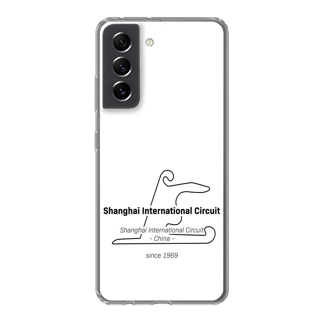 MuchoWow Handyhülle Schutzhülle Hülle für Samsung Galaxy S21 FE Formel 1 - Shanghai - Rennstrecke Silikon Softcase Handy Hülle - Mobiltelefo...