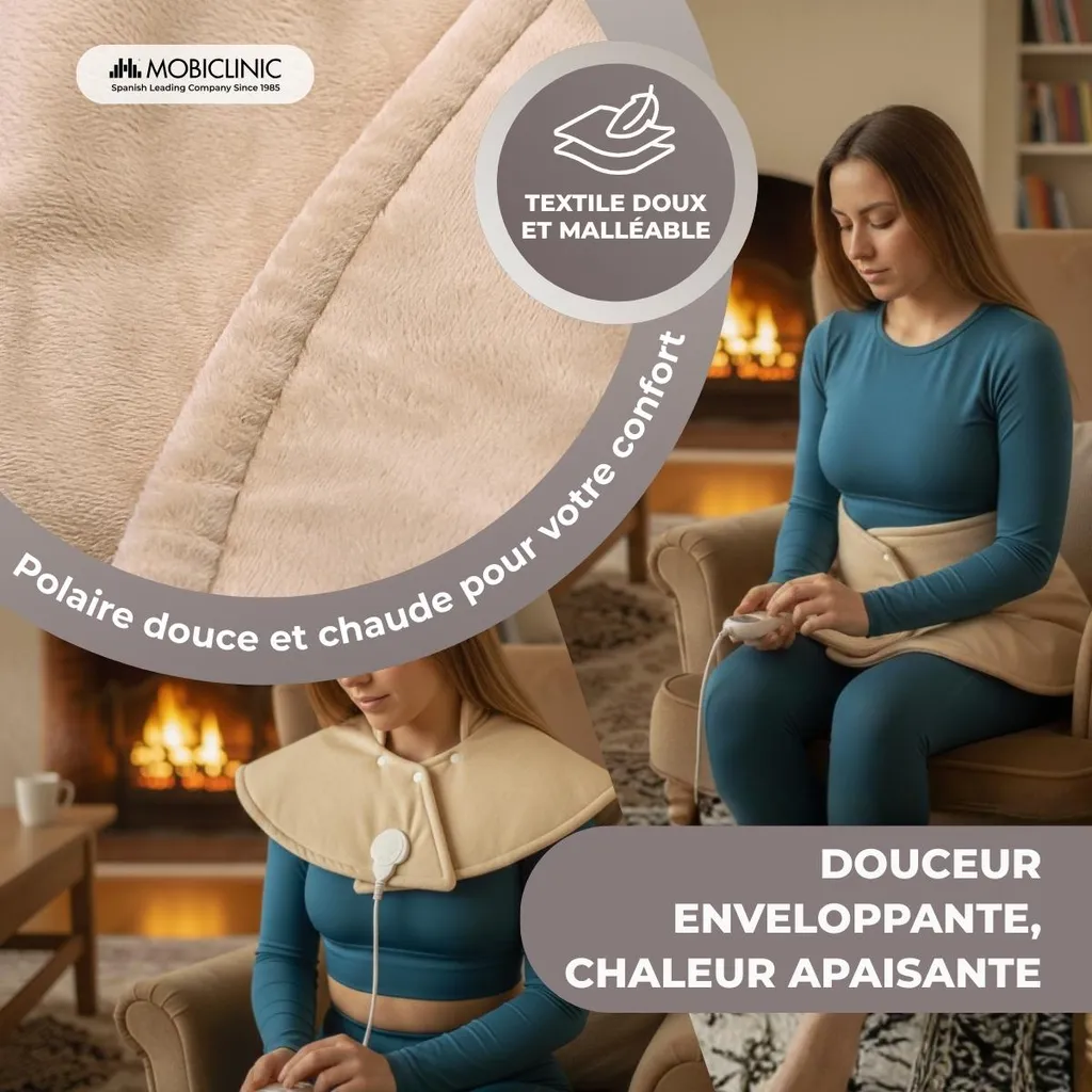 Chauffe-nuque Électrique Mobiclinic : Coussin Thermique 3 Niveaux