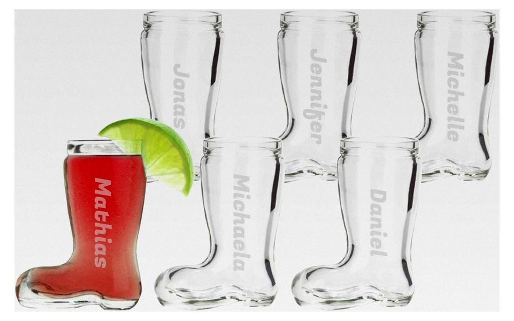 Stiefel Stamper mit Wunschname, 40 ml, Schnapsglas in Stiefelform mit Gravur, originelle Geschenkidee für Männer und Frauen zum Geburtstag oder V...
