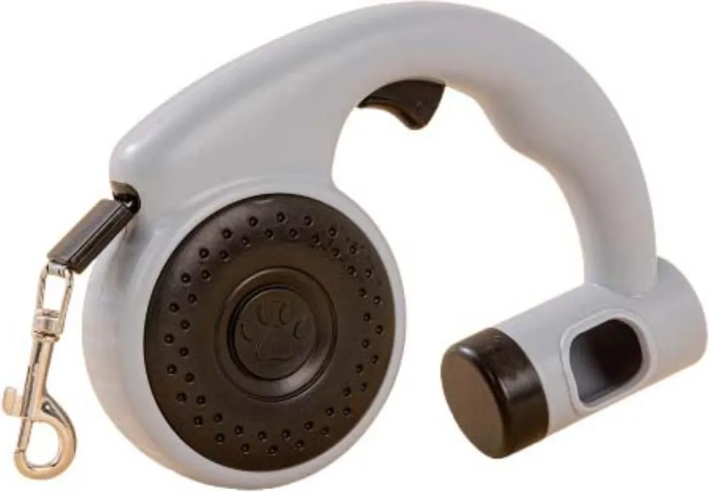Guinzaglio Retrattile 5m Nero con Porta Sacchetti | Offerta Praticità