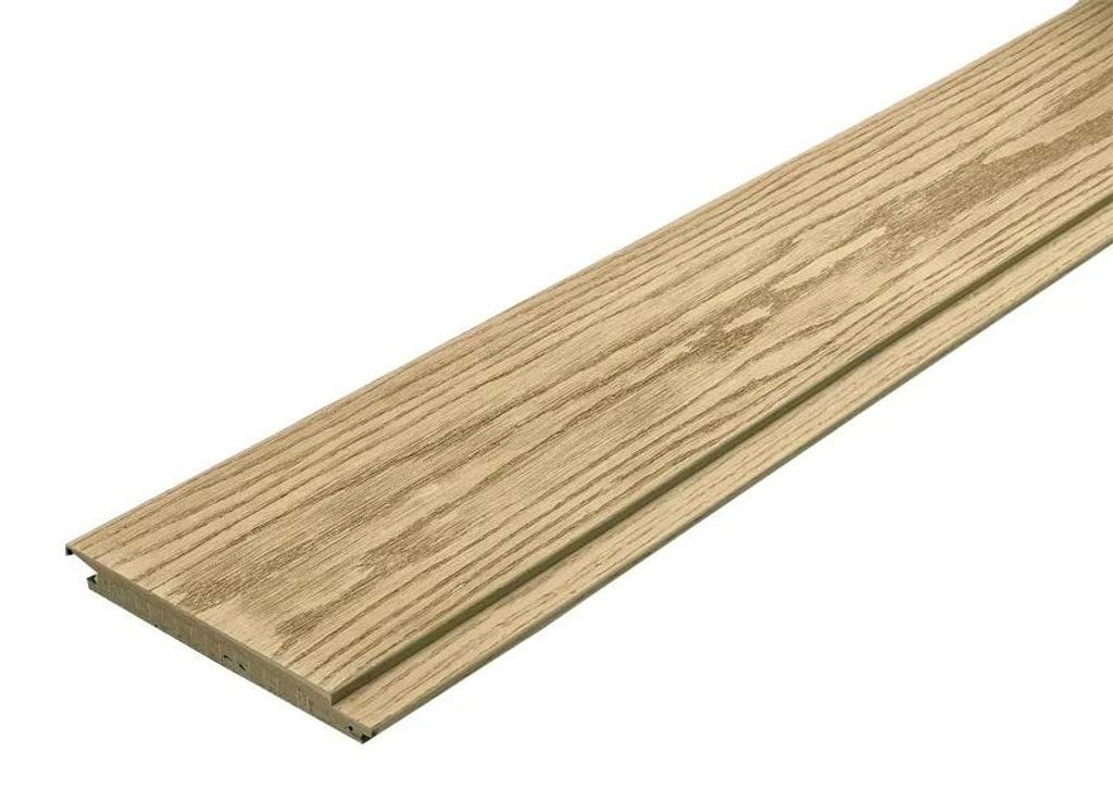 Outgarden | 3,58 m | Magnolia Holzoptik 20 mm Breitdiele Fassadenprofil, Co extrudierte WPC Fassadenverkleidung, Holzstruktur Oberflaeche, Splitter...
