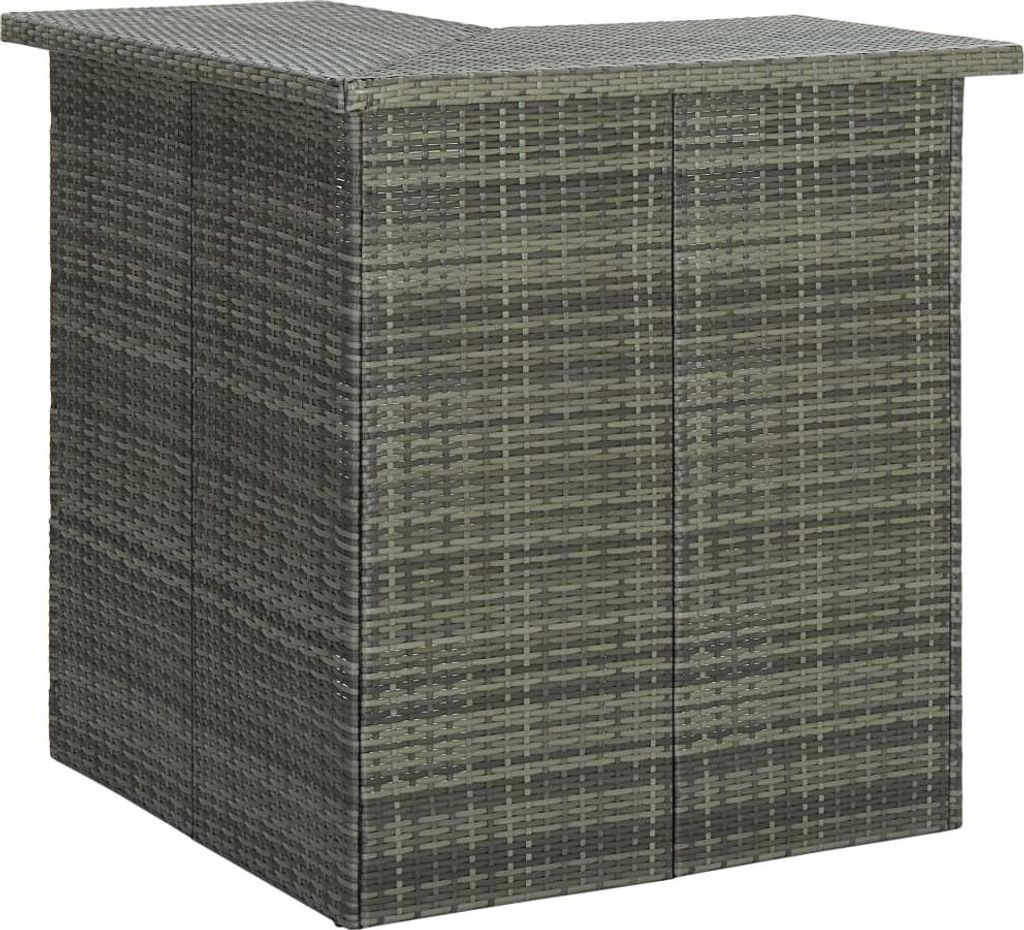 vidaXL 8-tlg. Gartenbar-Set mit Kissen Poly Rattan Grau