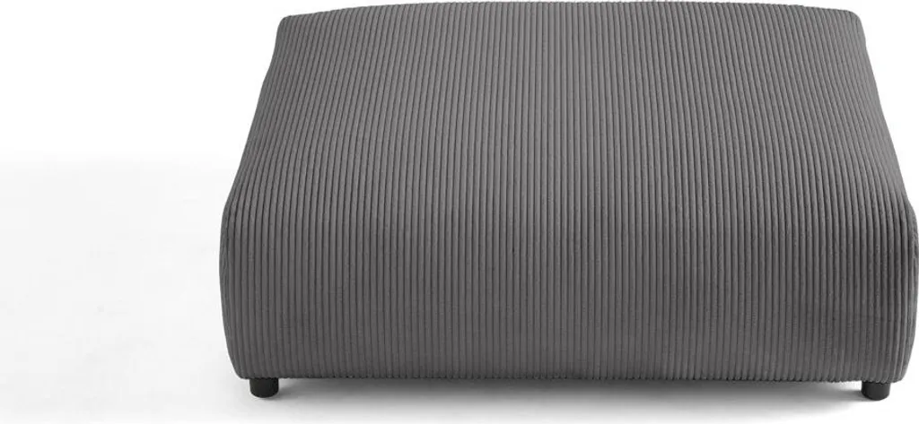 Lisa Design Garance - Grand Pouf Modulable en Velours Côtelé Gris Foncé