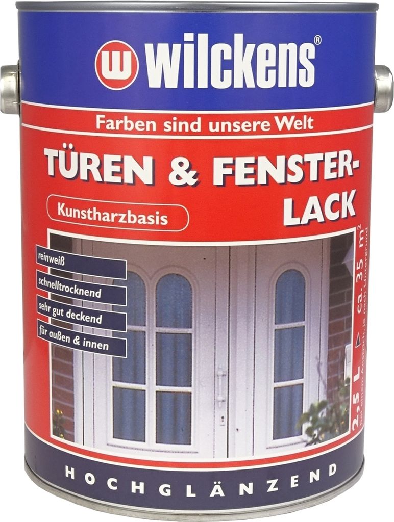 Wilckens Türen- & Fensterlack hochglänzend, 2,5 l, Weiß