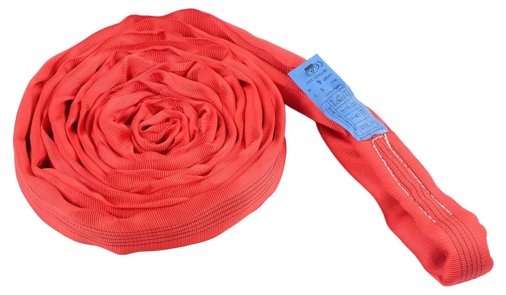 Sangle de levage 5T 4m rouge ultra résistante avec double boucle d’œillets - 2