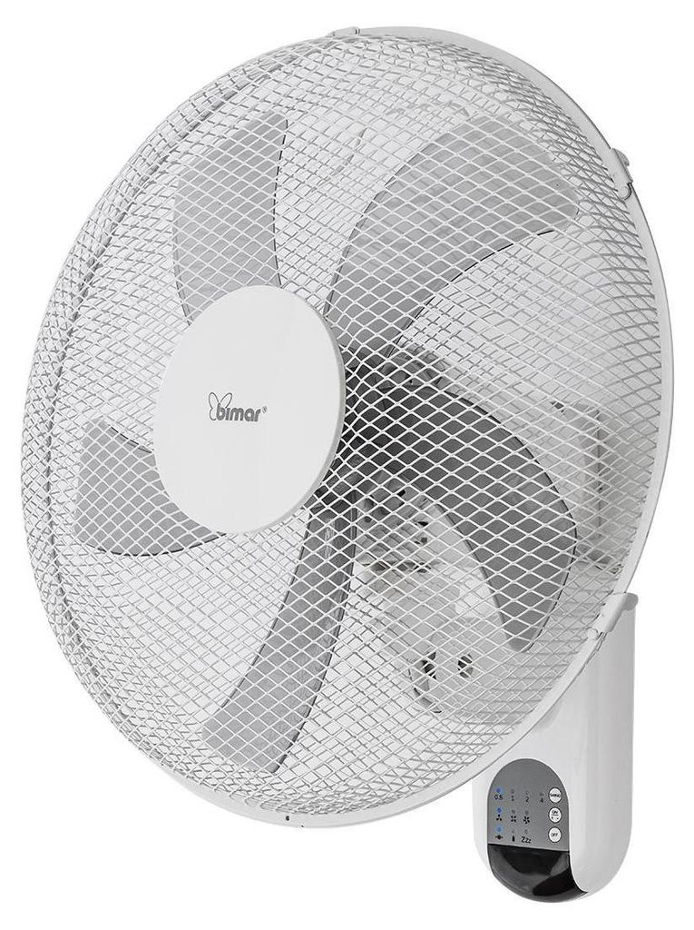 A white wall-mounted fan with a control panel.