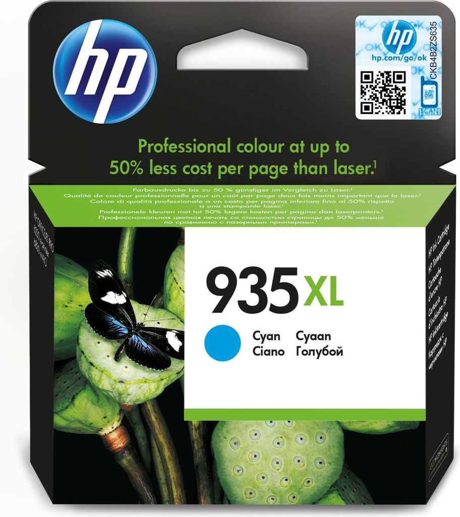 HP 935XL - Cyan - Original - Tintenpatrone - für Officejet 6812, 6815| Officejet Pro 6230, 6230 ePrinter, 6830, 6835