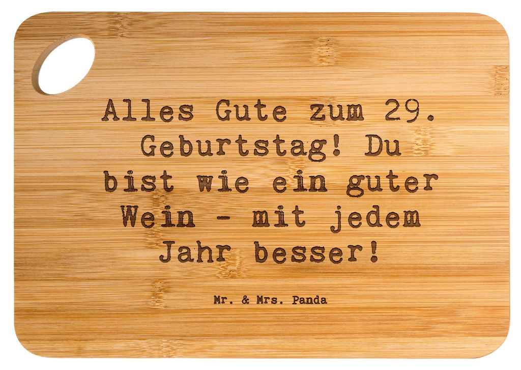 Mr. & Mrs. Panda Holzbrett Spruch 29. Geburtstag Glückwünsche - Transparent - Geschenk, wurstbrett, mit jedem Jahr besser, Brett, holzschneidebre...