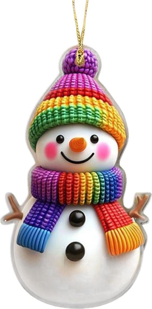 Personalisierte 2D-Acryl-Weihnachtsbaumdekorationen mit Schneemannmotiven zum Aufhängen – ideal als Geschenk für die Weihnachtsfeier!