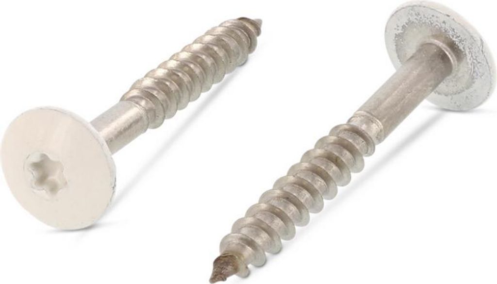 Trespo Fassadenschrauben 100 Stk. TORX Edelstahl A2 5,5 mm 35 mm RAL 9001 - Cremeweiß