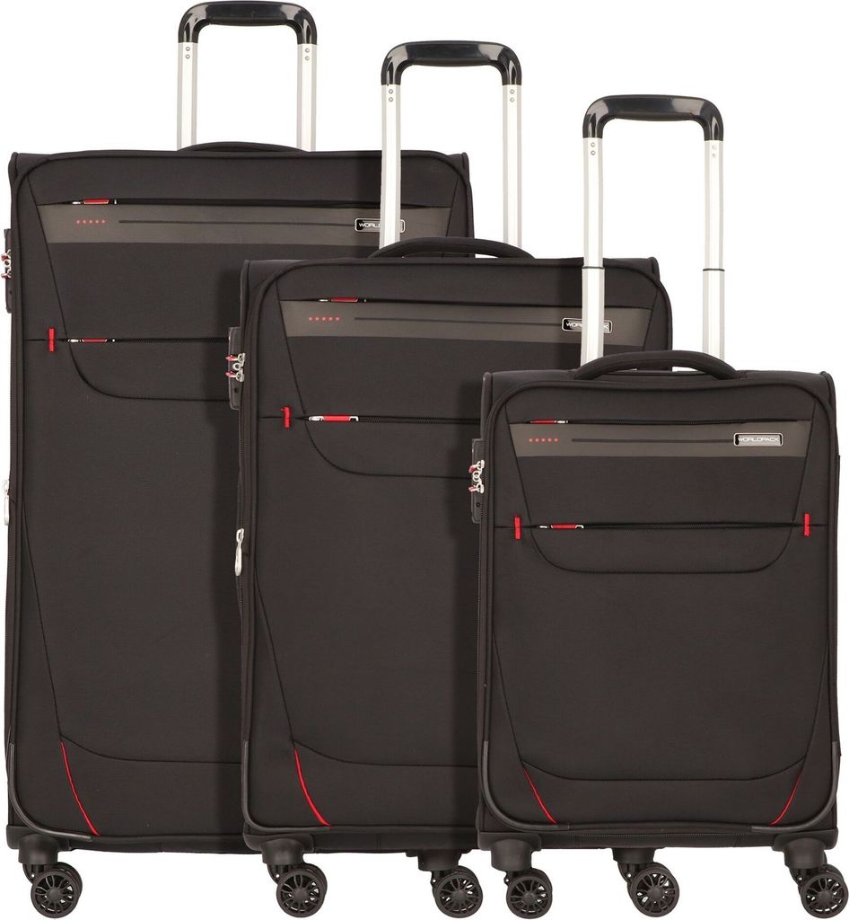 WORLDPACK Trolley-Set "Denver" 50/60/70 cm *schwarz