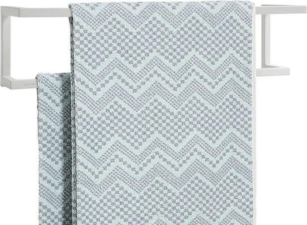 Support mural pour 2 grandes serviettes de bain coloris noir mat