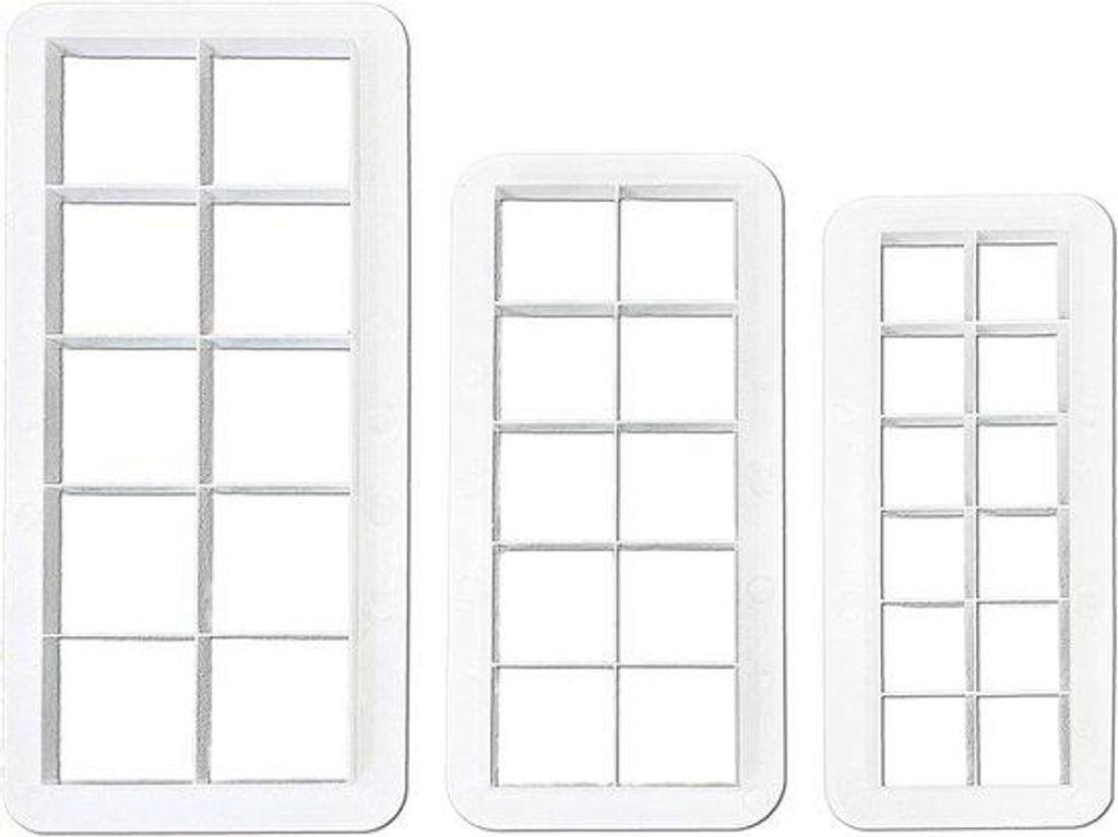 Weisse Quadrat-Keksschneider, 3 Größen, Fondantformer, Backzubehör