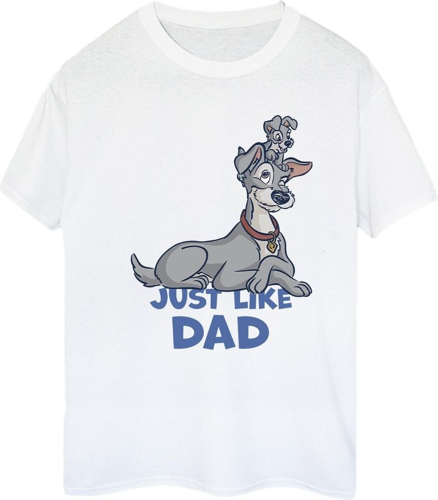 Disney - "Lady And The Tramp Just Like Dad" T-Shirt für Damen BI30762 (L) (Weiß)