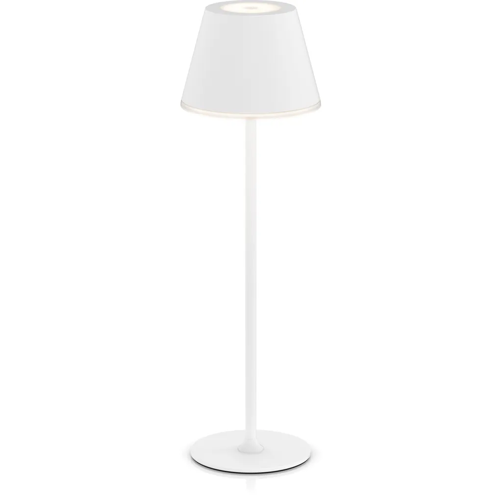 Lampada Da Tavolo LED Ricaricabile Wireless - 3 Steli Regolabili In Altezza - Dimmer Touch 3000-6000K - IP54 Impermeabile - Bianco