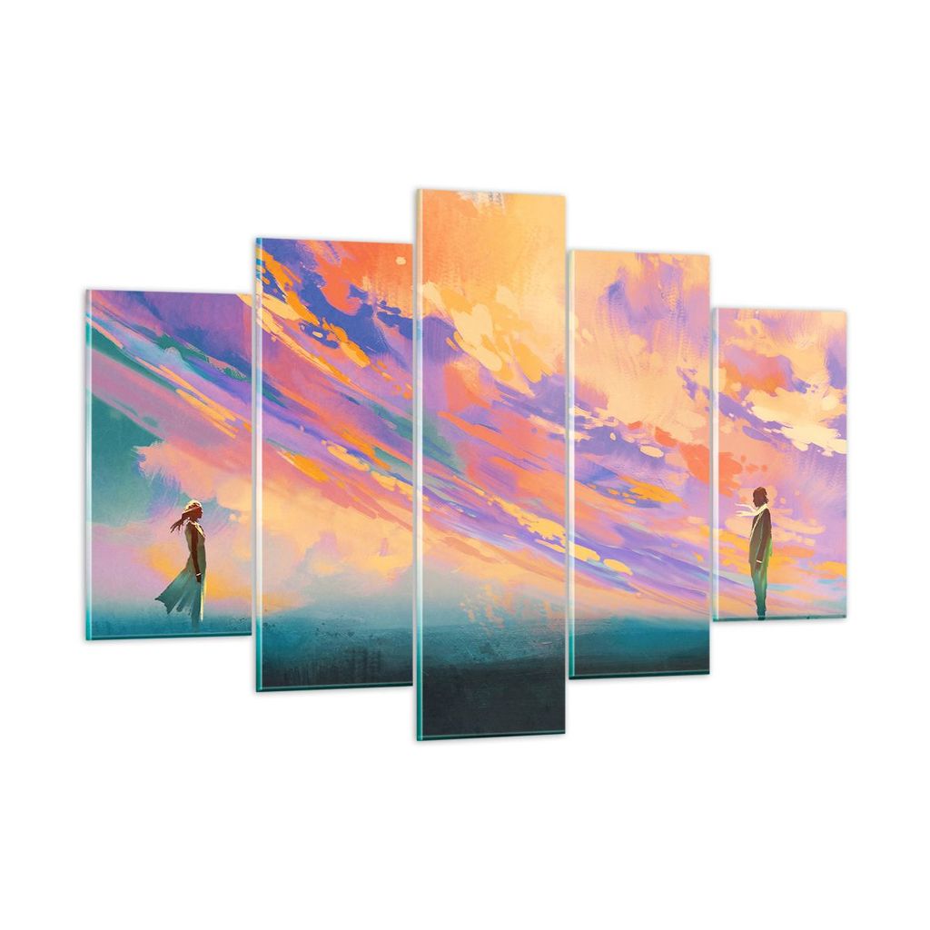 Bilder auf glas - Menschen Wiese Natur - 150x100cm - Glasbilder - Wandbilder - Kunstdruck - zum Aufhängen bereit - Wanddekoration aus Glas - Glas ...