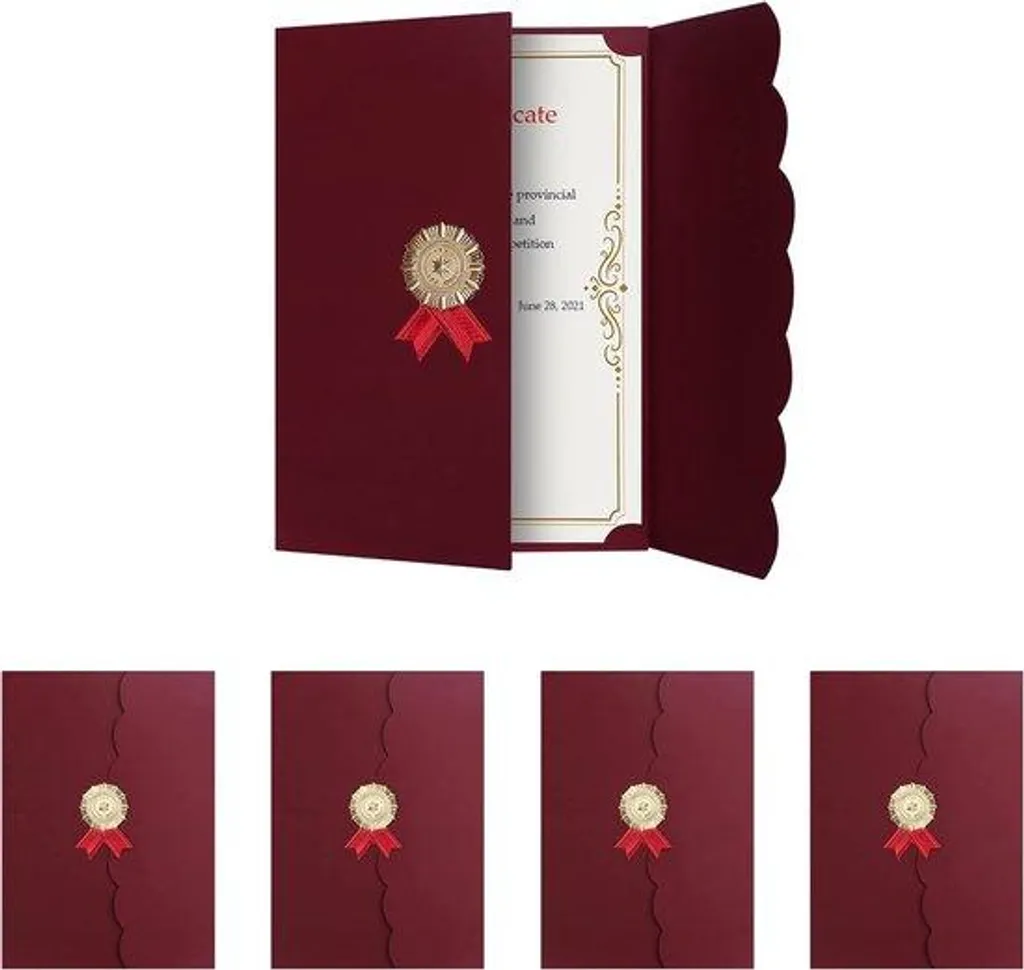 Porte-diplôme A4 rigide doré lot de 5 pour certificats et remises
