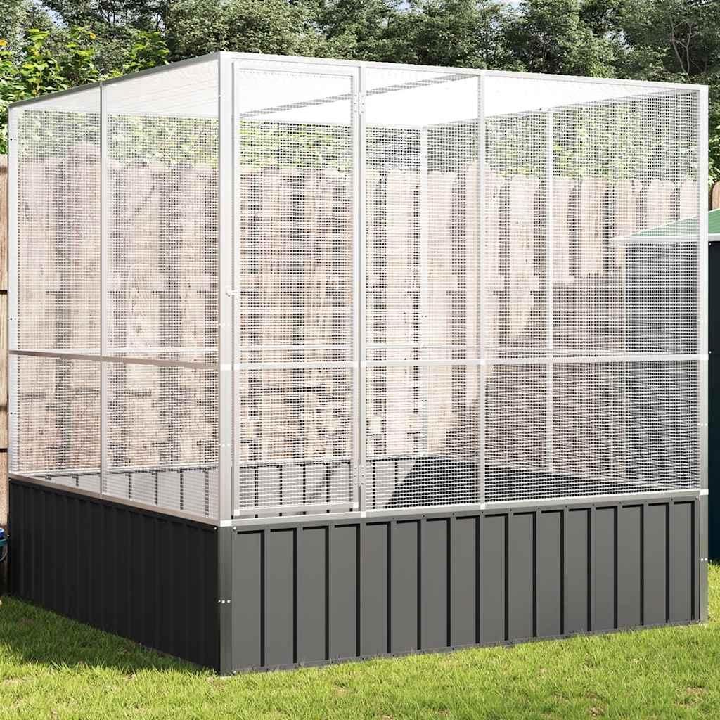 vidaXL Voliere Silbern 211x207x212 cm Stahl Produktbild 