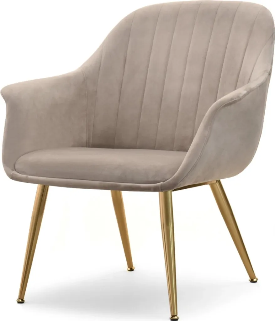 Fauteuil RAUL beige et or : confort ergonomique contre le mal de dos