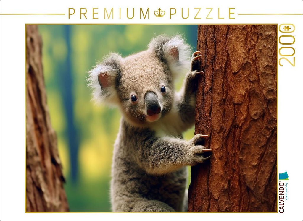 CALVENDO Puzzle Koala an einem Baum | 2000 Teile Lege-Größe 90x67cm Foto-Puzzle für glückliche Stunden