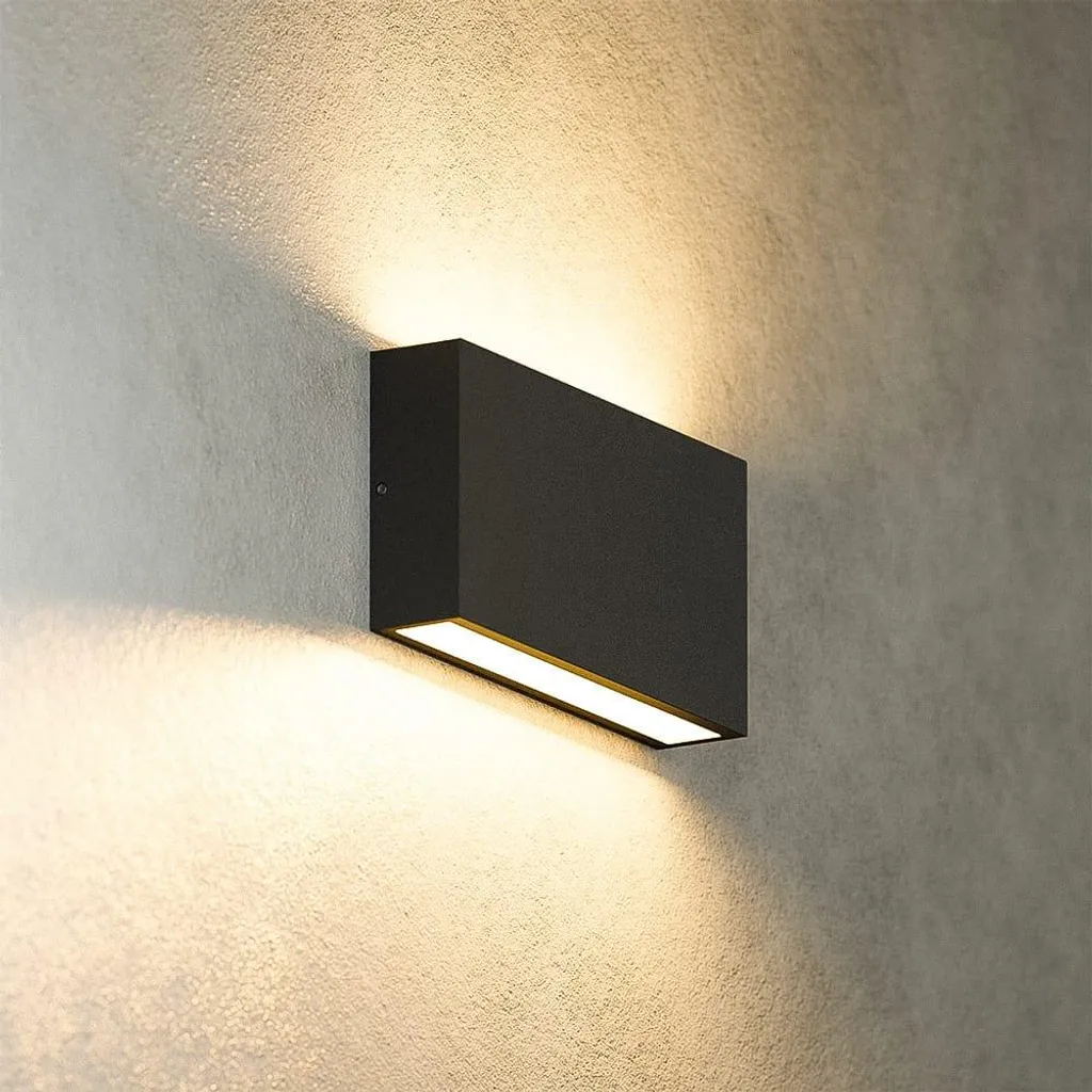 Applique LED 10W Dimmable IP54 Étanche Blanc Chaud 2700K Finition Noir