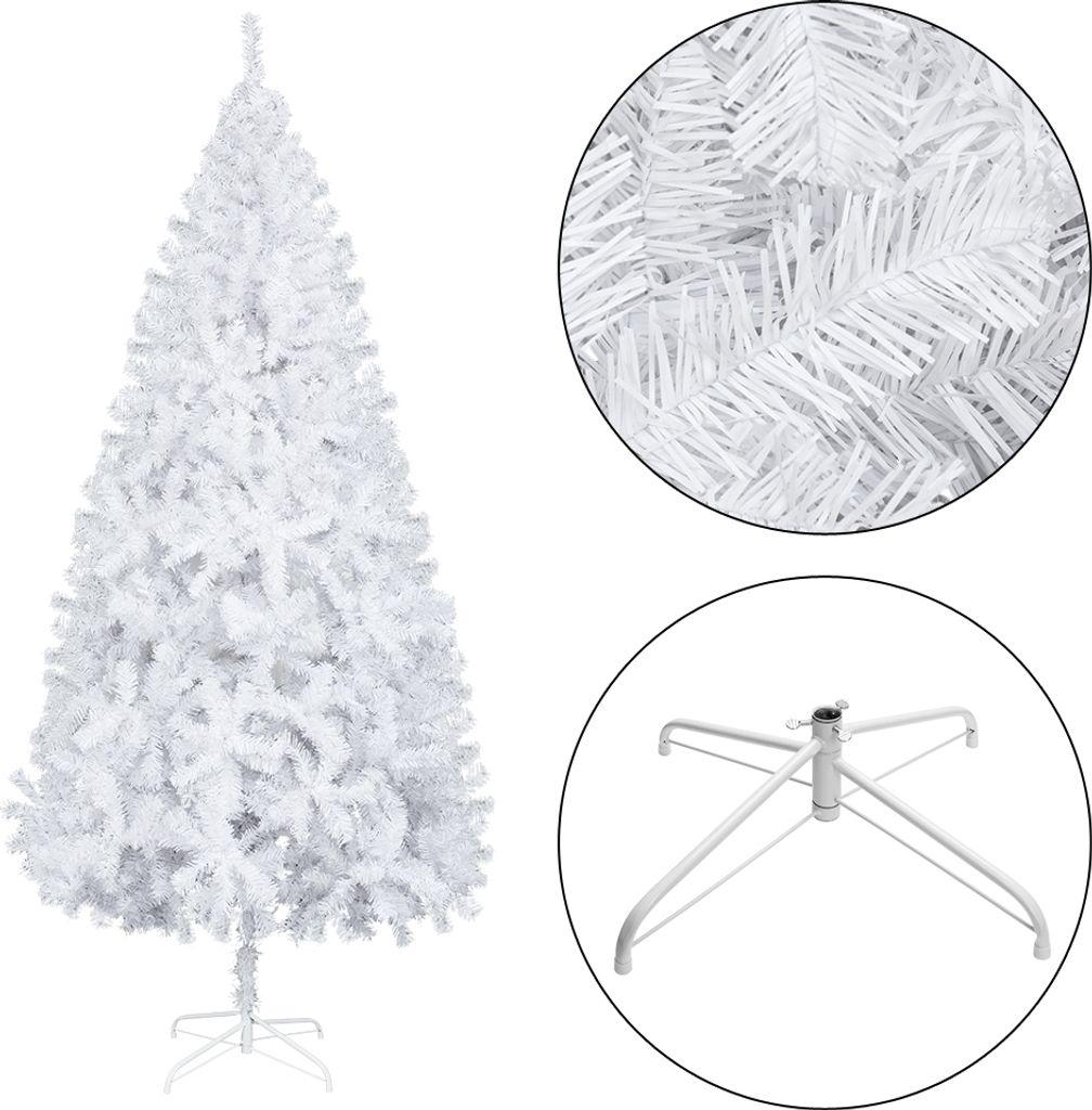 210cm 950 pointes Arbre de Noël artificiel PVC Sapin blanc Image du produit 