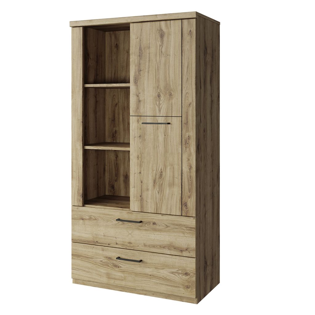 Kondela Eintüriges Regal mit Schubladen Dorsi 1D2S – Navarra-Eiche
