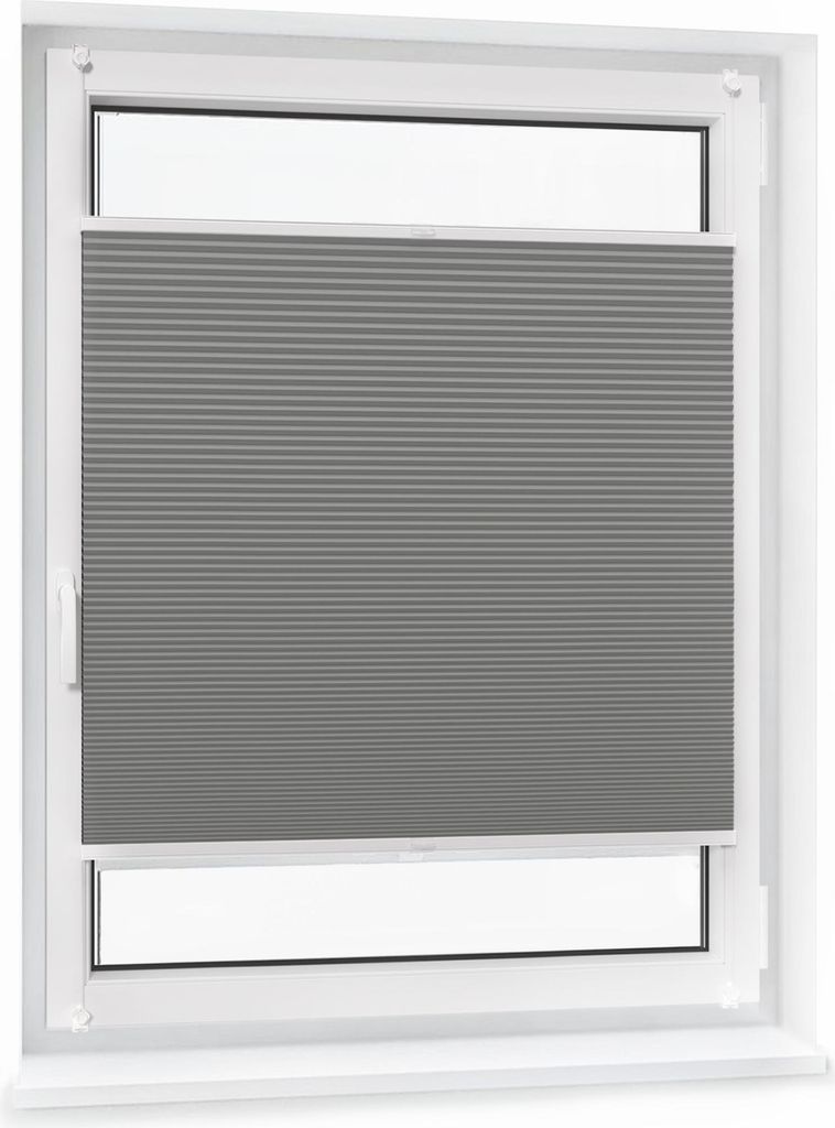 JALOUSIESCOUT Pure Wabenplissee, verdunkelnd, 95 x 200 cm, grau Thermo ohne Bohren, Sonnen-, Sicht- und Hitzeschutz, für Fenster und Tür, Wärmer...