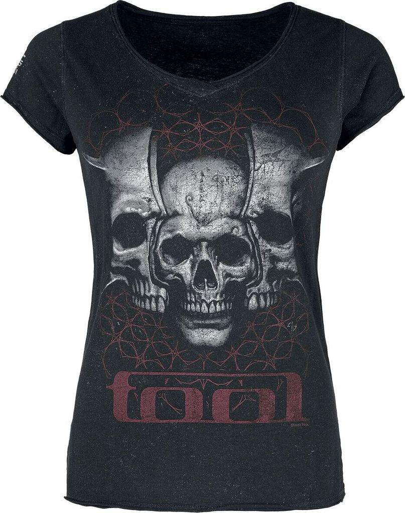 Tool T-Shirt Damen Skull Spikes schwarz Band-Merch, Bands 100% Baumwolle M