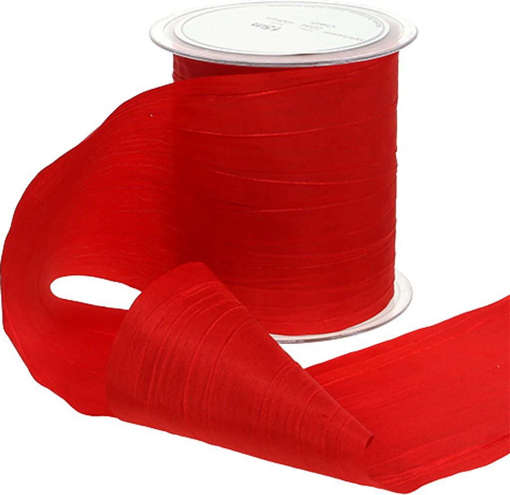 Tischband Rot Crash 100mm x 15m - Dekoband für Weihnachten, Produktbild 