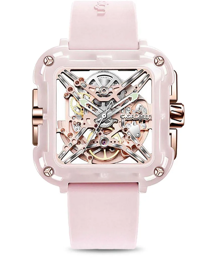 Montre femme squelette Ciga Design X Series en céramique pour soirée