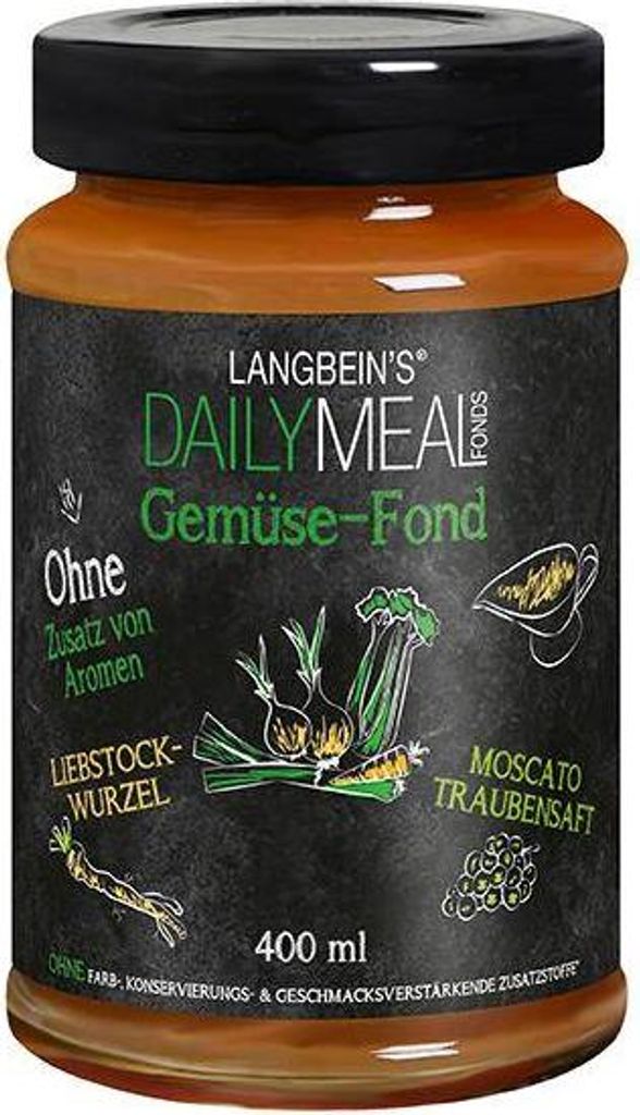 Langbein's Daily Meal Gemüse-Fond 400 ml Glas Laktosefrei Glutenfrei