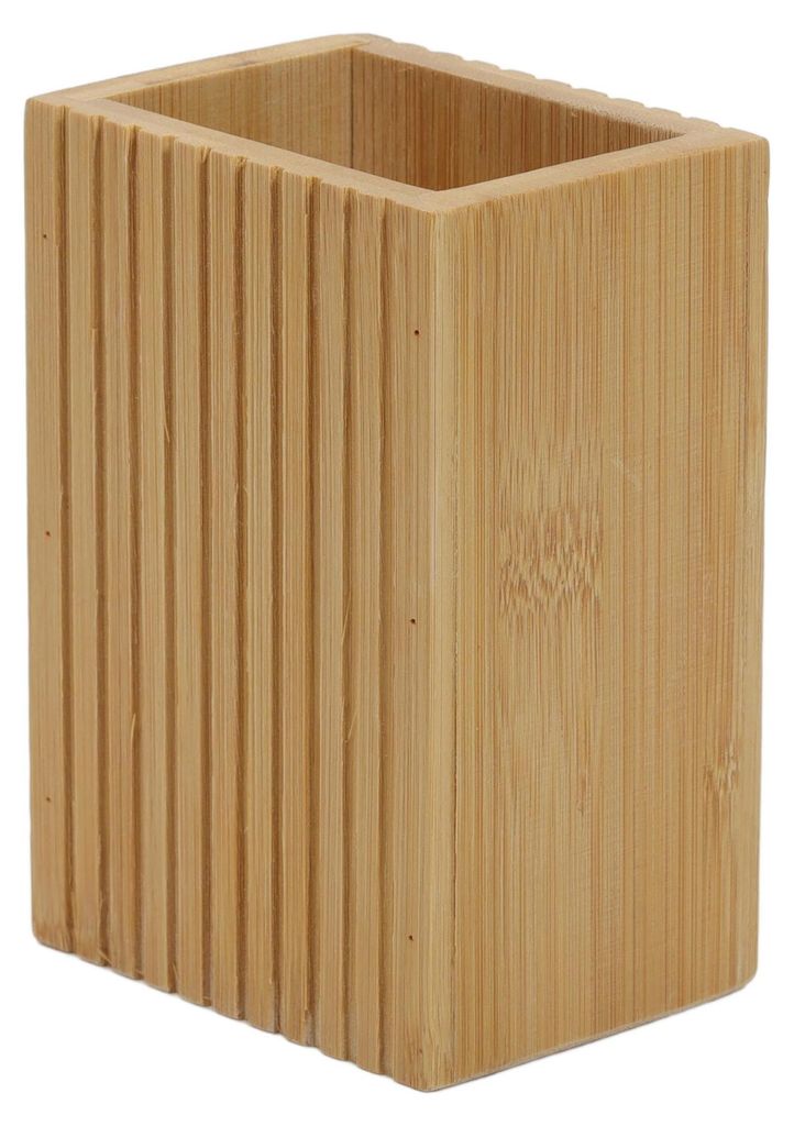 Zahnbürstenbecher aus Bambus, 9 x 7 x 12,5 cm