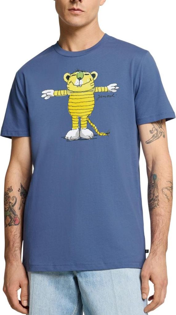 Spreadshirt Janosch Tiger Pose Männer Premium T-Shirt, XL, Taubenblau