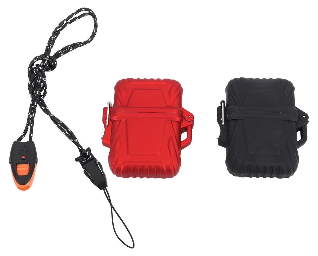 2er-Set Outdoor-Sport-Aufbewahrungskoffer, regendicht, multifunktional, wiederverwendbar, wasserdicht, Schutzhülle für Reisen, Schwarz + Rot