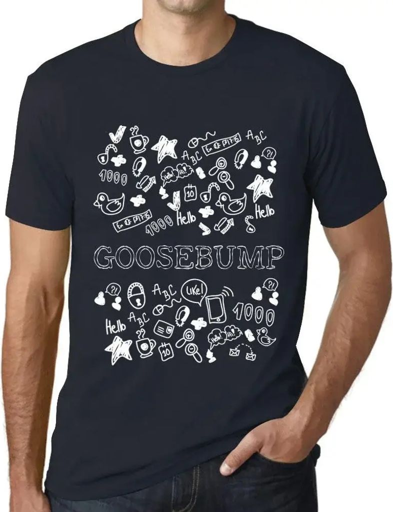 Herren Grafik T-Shirt Kritzelei Kunst Gänsehaut – Doodle Art Goosebump – Öko-Verantwortlich Vintage Jahrgang Kurzarm Lustige Druck Geburtstag...