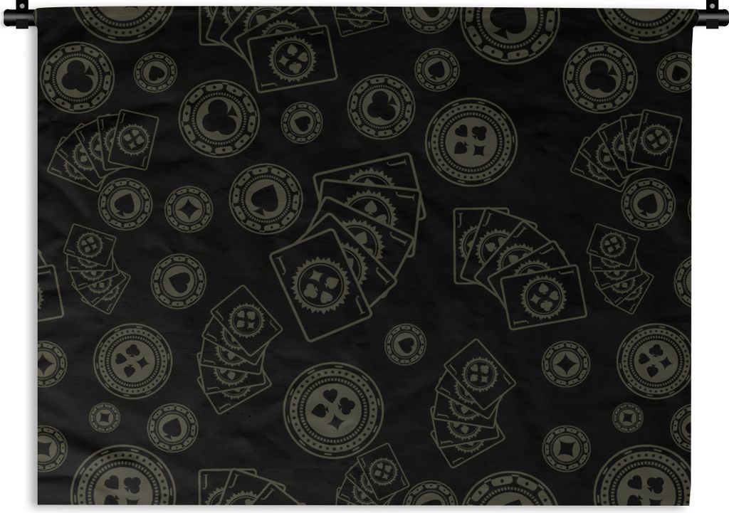 MuchoWow Wandteppich Wandbehang Poker - Spielkarten - Glücksspiel - Muster 60x45 cm Tapisserie Dekoration Wandtuch - Das Schlafzimmer