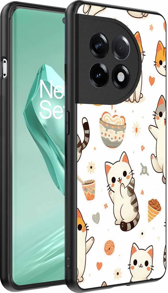Adatto per OnePlus 12R Custodia per telefono con stampa di gatto - Custodia posteriore in TPU con disegno di gatto - Smartphonica