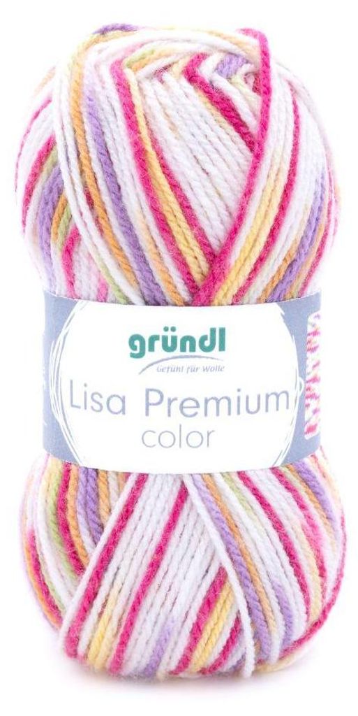 Gründl Wolle Lisa Premium color 50 g pink-orange-gelb-color Produktbild 