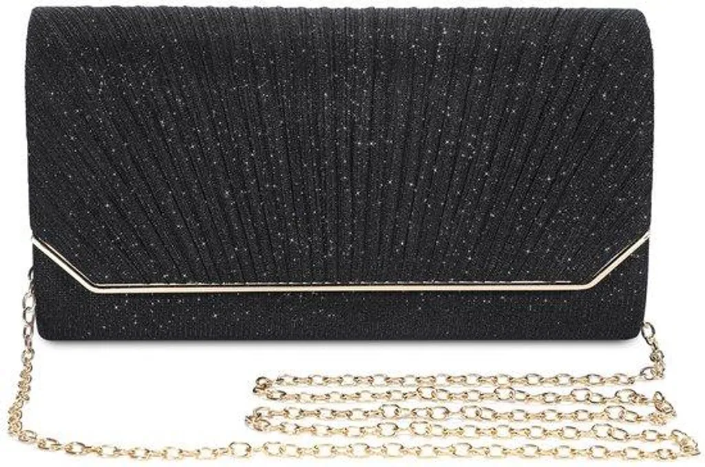 Sac de soirée pailleté noir et minaudière de luxe pour cérémonie chic
