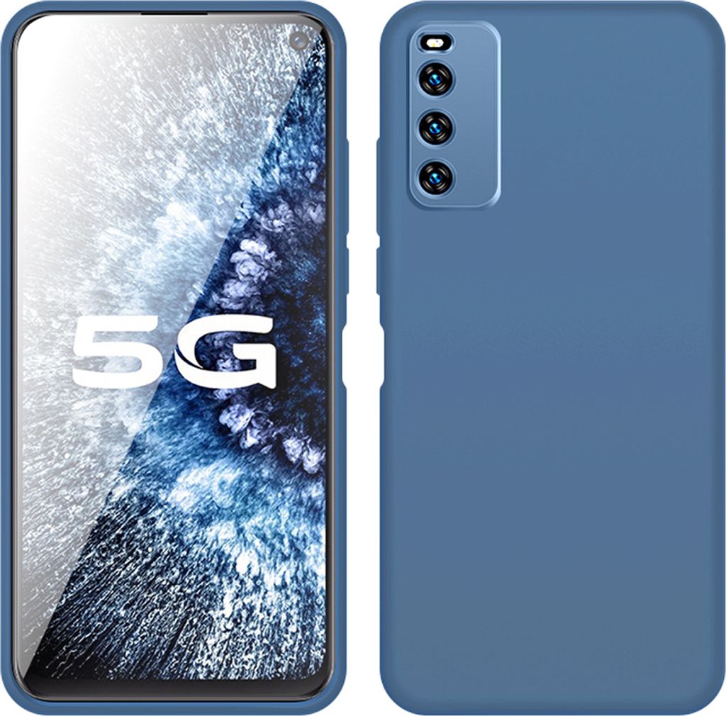 VIVO iQOO Neo 3 Hülle, LaimTop Slim Flüssig Silikon Soft Gel Gummi Stoßfest Kratzfest Schutzhülle für VIVO iQOO Neo 3 Blau