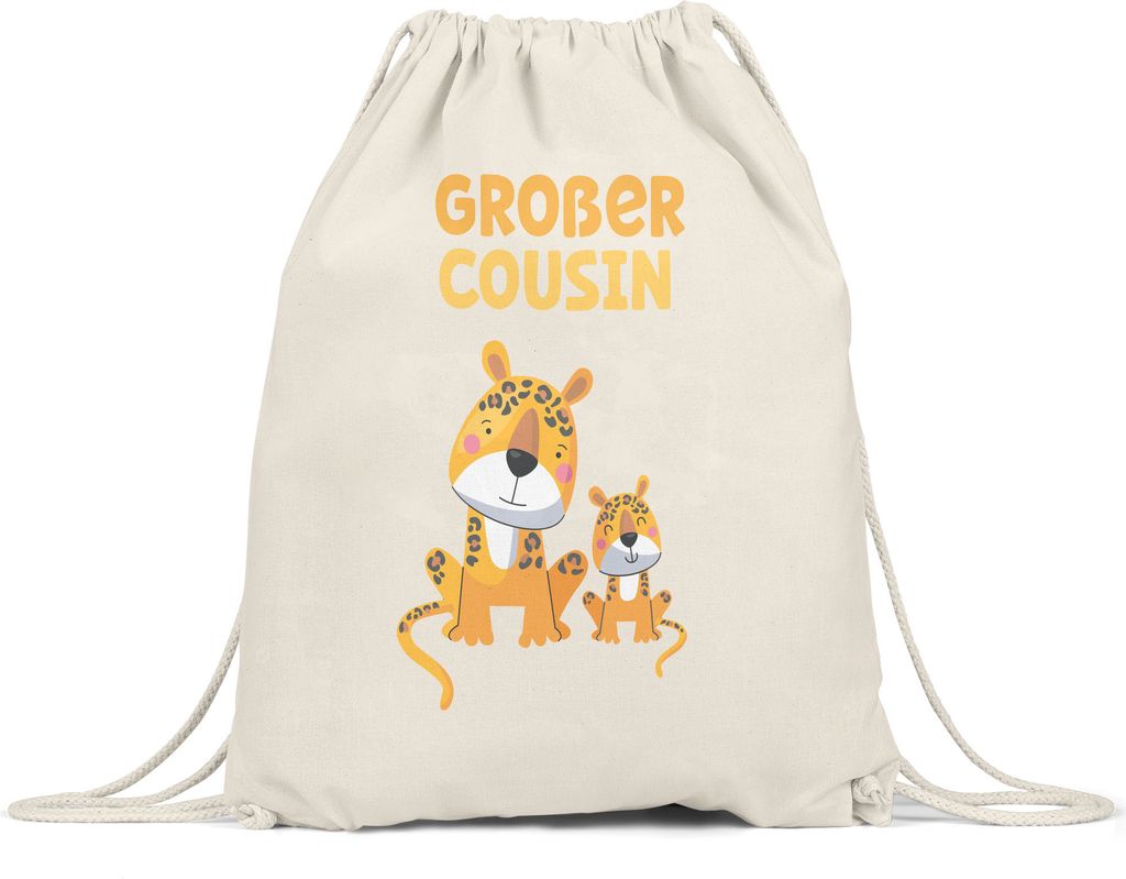 Großer Cousin Turnbeutel Gymsack Löwen Cousin Familien Family Love Liebe Geborgenheit Beschützer Cousins Zusammenhalt