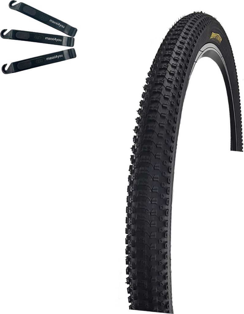 1 x Roverstone 27,5" Fahrradreifen Schwarz 54-584 (27,5 x 1,95) inkl. maxxi4you Reifenheber