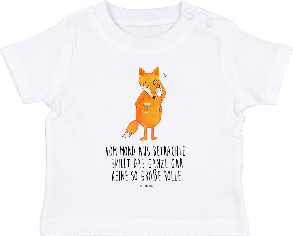 Mr. & Mrs. Panda Babyshirt Fuchs Lord 12. - 18. Monat - Weiß - Geschenk, Schick, Kinder Shirt, Oberteil, T-Shirt, Cocktail, Weise, Top, Neugierig,...