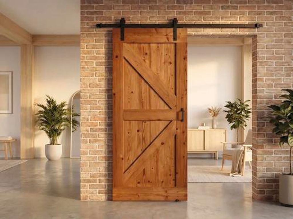 Pertura Schiebetür-Komplettset Yorick Wales Vintage braun 950x2150 mm inkl.Laufschiene mit Rolle,Griff-Set