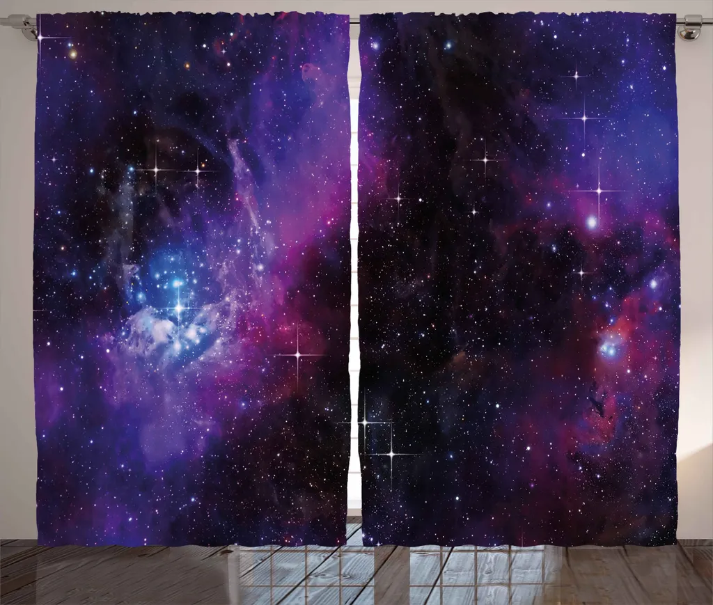 Rideau Galaxie Sombre avec ruban universel et crochets inclus 280x225 cm