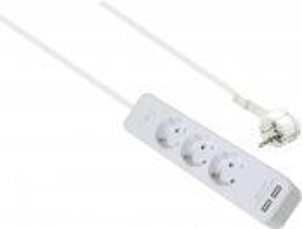 Helos Steckdosenleiste ADVANCED, 3-fach, USB-Charger weiß, 1,5m, mit Schalter Robustes ansprechendes Design , 1,5m Zuleitung , Leiterquerschnitt: ...